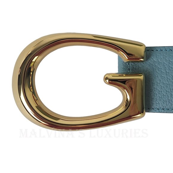 GUCCI BELT 709954 G LOGO BUCKLE TWO TONE LEATHER NEW - Picture 10 of 14